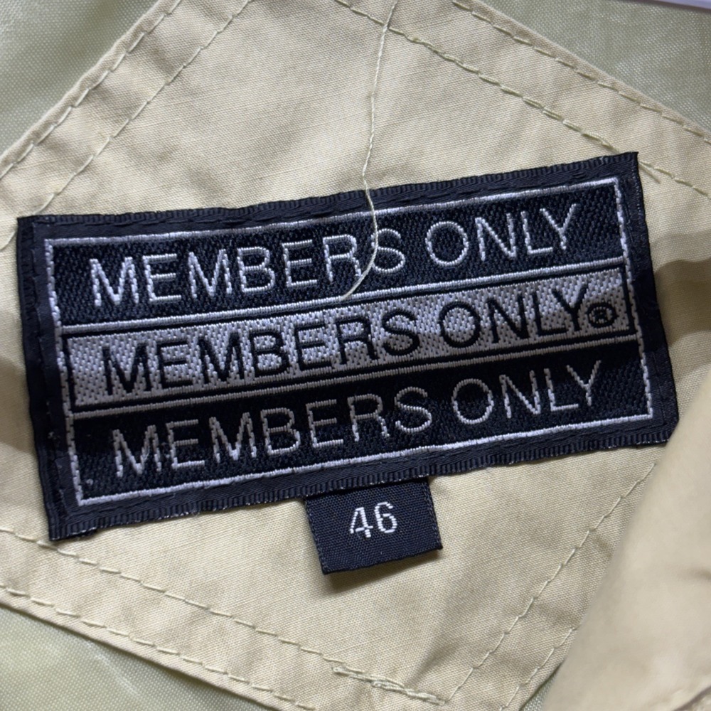 Vintage Members Only Jacket Adult 46L Yellow Full Zip Racer Bomber 80s Mens Read - Picture 5 of 12